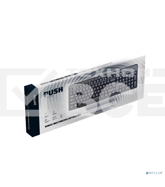 Клавиатура проводная Perfeo PUSH Multimedia, USB, черная