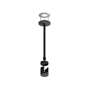 Крепеж накладной A9227 BK черный D20*200mm