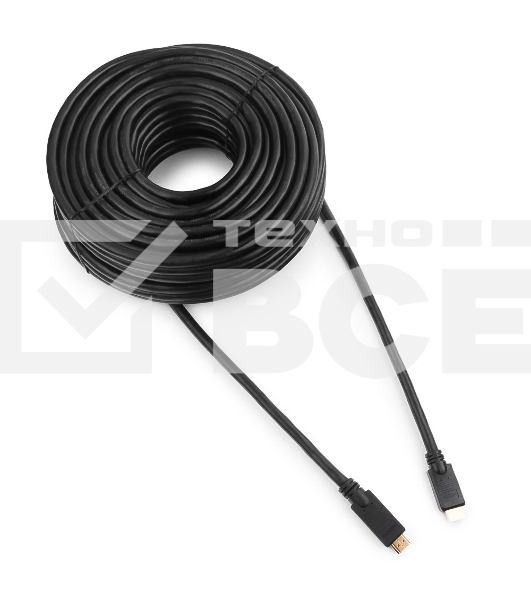 Кабель Cablexpert HDMI CC-HDMI4-30M, 19M/19M, v1.4, медь, позол.разъемы, экран, усилитель сигнала, 30м, черный, пакет