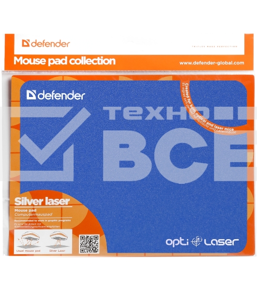 Коврик Defender Silver opti-laser (220х180х0.4) для оптических и лазерных мышей (ассорти)