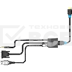 Мультимедиа конвертер Vention VGA + аудио > HDMI, гибкий, черный, фото2
