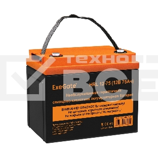 Аккумуляторная батарея ExeGate EX285653RUS HRL 12-75 (12V 75Ah, под болт М6)
