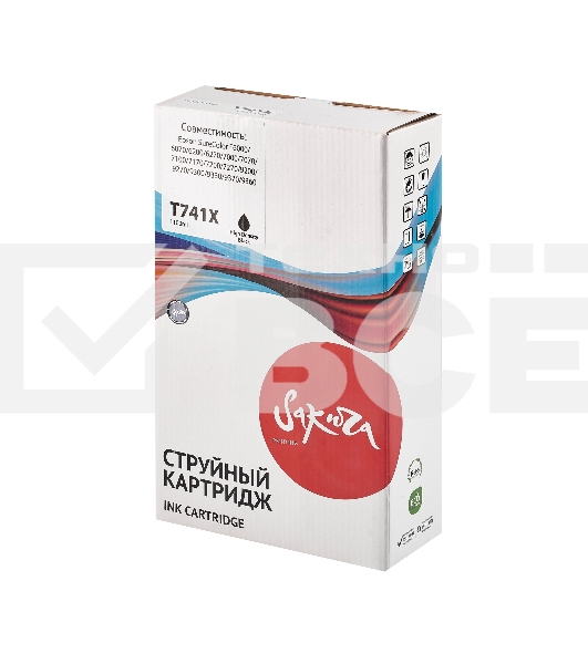 Контейнер с чернилами Sakura C13T741X00 (T741X BK) для Epson, черный , 1000 мл.