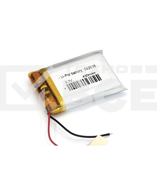 Аккумулятор Li-Pol (батарея) 5.5*25*35мм 2pin 3.7V/430mAh