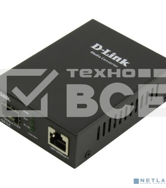 Медиаконвертор D-Link DMC-G01LC/C1A, Media Converter with 1 100/1000Base-T port and 1 100/1000Base-X SFP port.