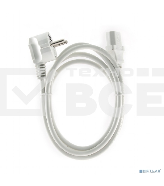 Кабель питания Gembird 1.8м, VDE(0.75мм), белый, с зазем., пакет PC-186W-VDE