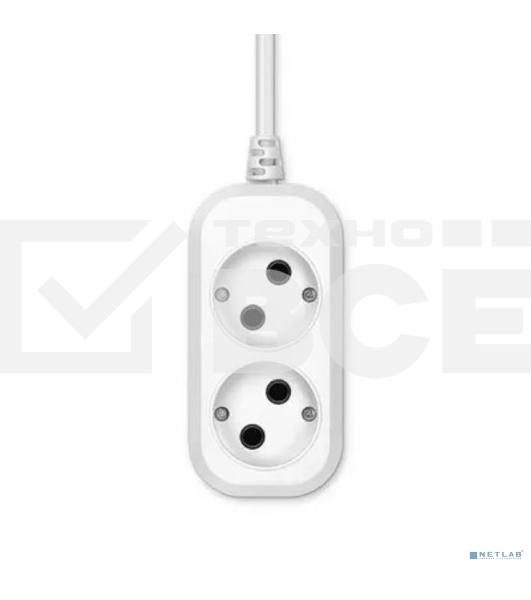 Сетевой удлинитель Buro BU-PSL2.3/W 3м (2 розетки) белый (пакет ПЭ)