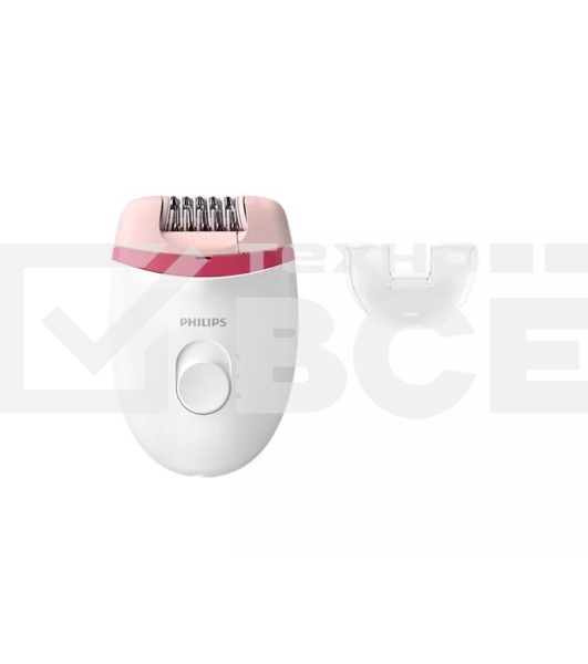 Эпилятор Philips BRE235/00 скор.:2 насад.:1 от электр.сети белый/розовый
