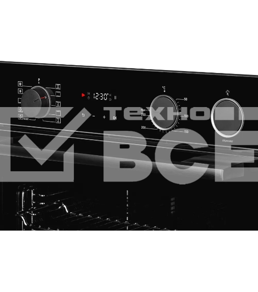Электрический духовой шкаф Kuppersberg KSO 610 B 60 см, 80 л, High-Tech, 10 режимов, ПАР, Soft Close, телескопические направляющие, черный цвет