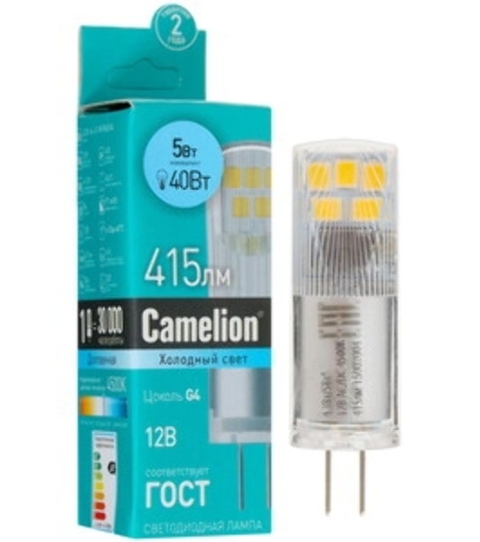 Лампа светодиодная Camelion (13750) LED5-G4-JC-NF/845/G4