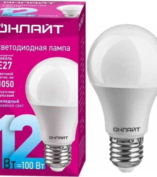 Лампа светодиодная ОНЛАЙТ 90116 OLL-A60-15-230-6.5K-E27-PROMO