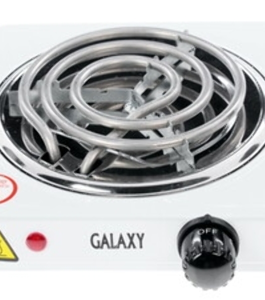 Плита настольная электрическая Galaxy Line GL3003 белый, 1 кВт, ТЭН, конфорки - 1, эмаль, поворотные переключатели