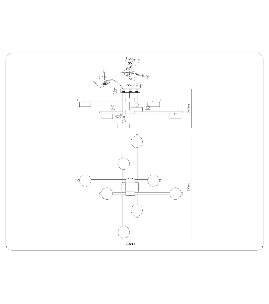 Потолочный светильник Ambrella light FL51751/8 WH/GD белый/золото GX53/8 max 12W 720*720*245
