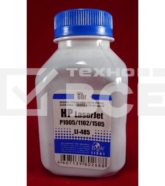 Тонер HP LJ P1005/06/1102/1120/1505/22/66/1606/LBP-3010/3250 (фл.60г.) B&W Light фас России