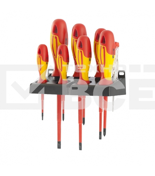 Набор отверток GROSS 12950 диэлектрических до 1000в тестер crmo двухкомпонентные рукоятки (8шт.)