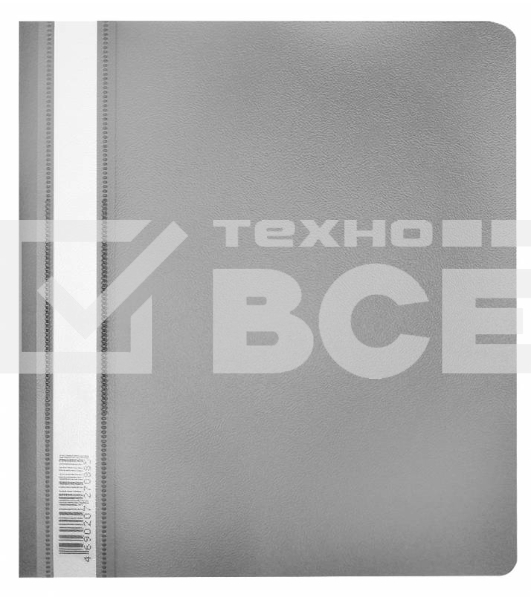 Папка-скоросшиватель Бюрократ Люкс -PSL20A5GREY A5 прозрач.верх.лист пластик серый 0.14/0.18