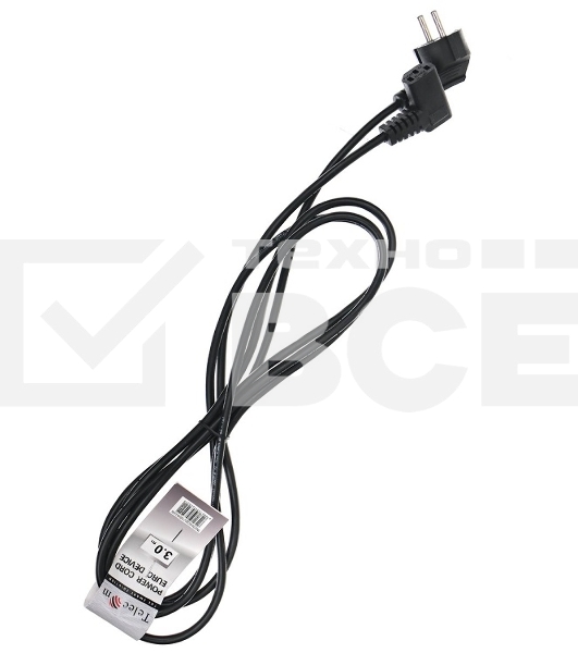 Кабель компьютер - розетка  угловой  220V <3м> (Европейский стандарт)  Telecom <TP021DA-3.0-BK>