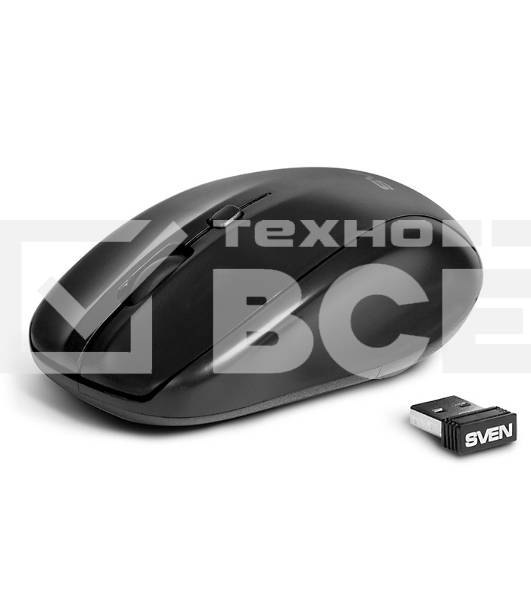 Мышь беспроводная SVEN RX-305 черный, 1600 dpi, радиоканал, USB, кнопки - 4