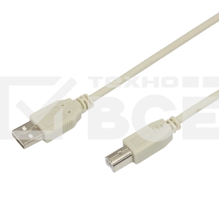 Кабель USB (шт. USB B - шт. USB A) 3 метра, серый Rexant