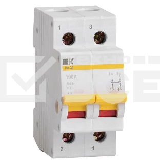 Выключатель нагрузки Iek MNV10-2-100 (мини-рубильник) ВН-32 2Р 100А ИЭК