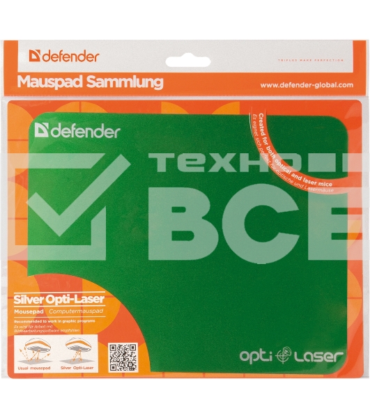Коврик Defender Silver opti-laser (220х180х0.4) для оптических и лазерных мышей (ассорти)