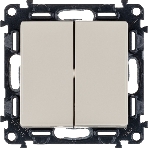 Механизм выключателя 2-кл. СП Valena Life 10А IP20 250В с лицевой панелью; безвинтовые зажимы сл. кость Leg 752505, фото4