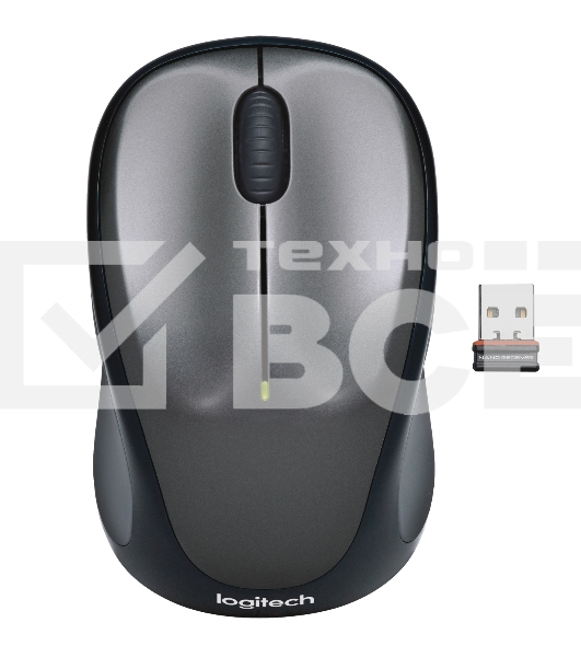 Мышь беспроводная Logitech M235 серый/черный, 1000 dpi, радиоканал, USB, кнопки - 3