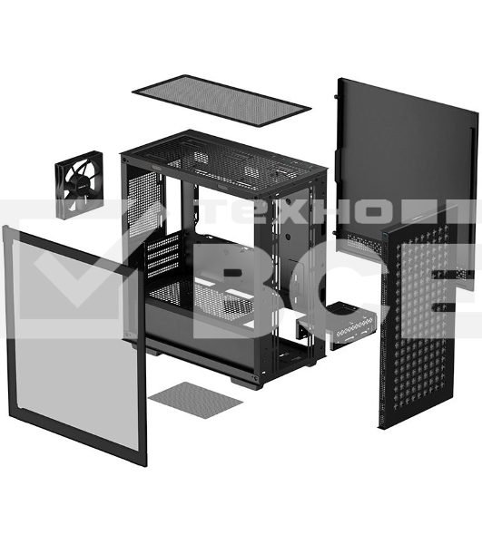 Компьютерный корпус Deepcool CH370 черный без БП mATX 1x120mm 1xUSB2.0 1xUSB3.0 audio bott PSU