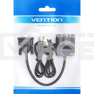 Мультимедиа конвертер Vention VGA + аудио > HDMI, гибкий, черный