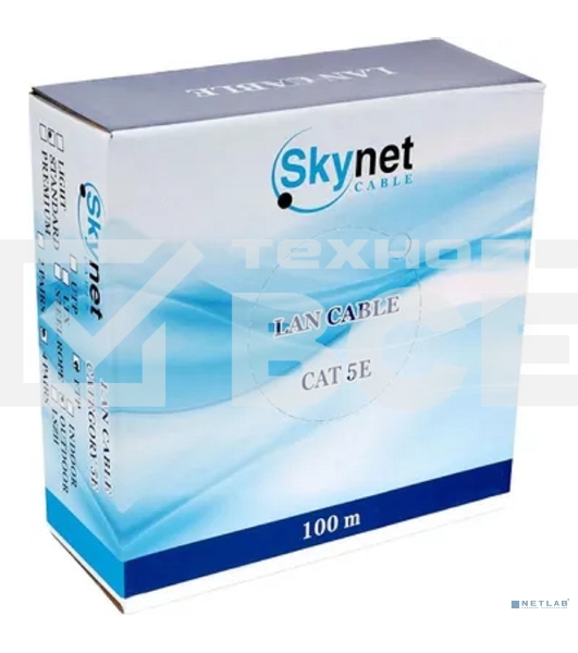 Кабель SkyNet Standart FTP outdoor 4x2x0,48, медный, FLUKE TEST, кат.5e, однож., 100 м, box, черный