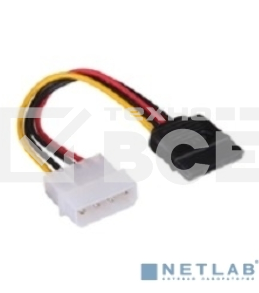 Кабель питания EX138936RUS SATA ExeGate EX-CC-SATA-PS (Molex 4pin/SATA15pin, 0,15м)