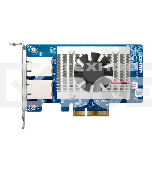 Сетевая карта/ QNAP QXG-10G2T Dual-port BASET 10GbE network expansion card; low-profile form factor; PCIe Gen3 x4