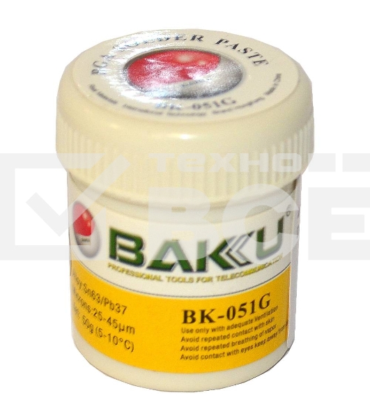Паста паяльная BAKU BK-051G, 50 гр., банка