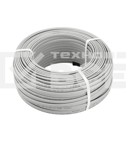 Кабель греющий (нагревательный) саморегулирующийся SRL30-2, неэкранированный, 30Вт/м, 0,9мм2/55м, бухта 100м Rexant