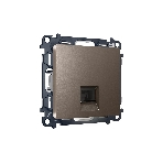 Комплект мех-ма компьютерной розетки RJ-45 экранированной с автоматической защитной шторкой ALFA Темная бронза матовый QUANT (AP6420, VM185) MA642005, фото 1