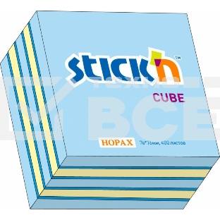Блок самоклеящийся бумажный Stick`n 21340 76x76мм 400лист. 70г/м2 неон+пастель 3цв.в упак.