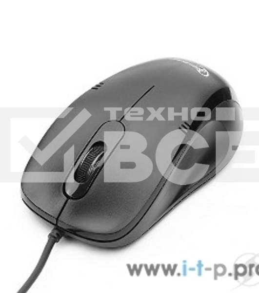 Мышь проводная Gembird MOP-100 черный, 1000 dpi, USB, кнопки - 3