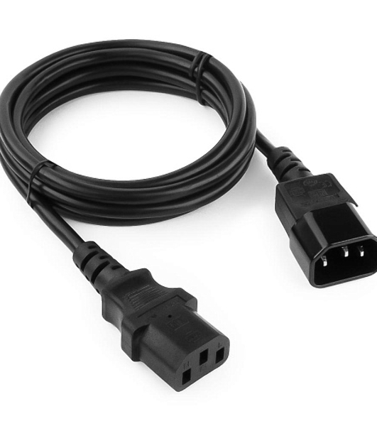 Кабель Power Cube Кабель питания сист.блок-монитор RPC-189-1.8M, 3x0.75, 1.8м, C13-C14 (аналог VDE), 10А, черный, с заземлением