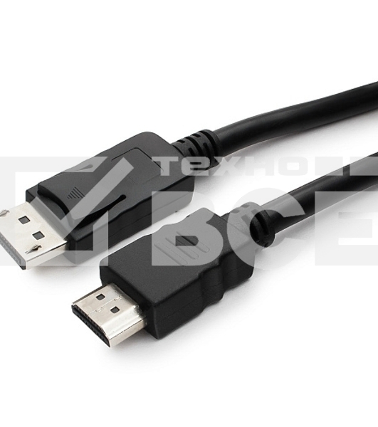 Кабель CablexpertDisplayPort->HDMI, 10м, 20M/19M, черный, экран, пакет