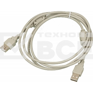 Кабель-удлинитель USB2.0 USB2.0-AM-AF-1.8M-MG USB A (m)/USB A (f) 1.8м феррит.кольца