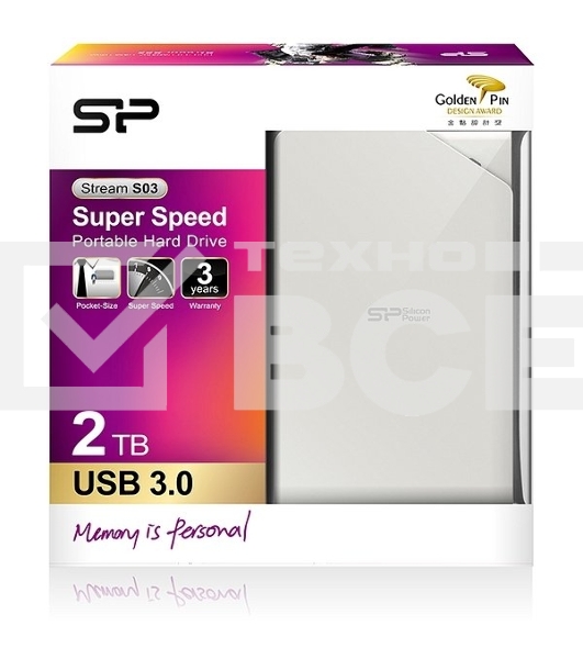 Внешний жесткий диск Silicon Power USB 3.0 2Tb S03 SP020TBPHDS03S3W Stream 2.5