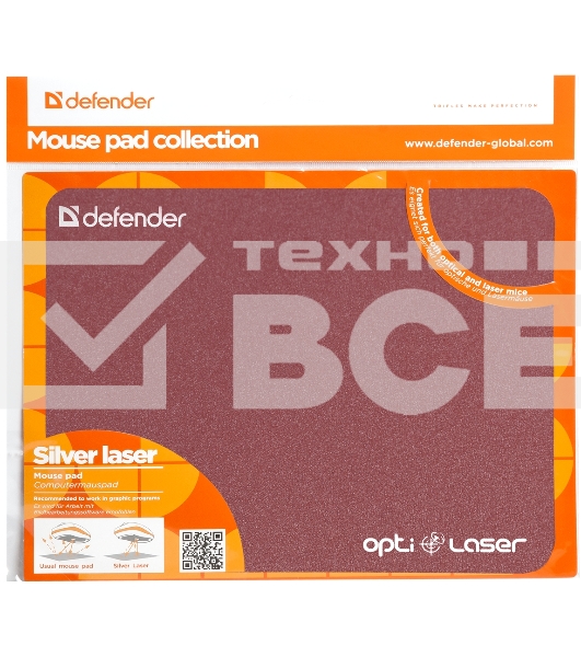 Коврик Defender Silver opti-laser (220х180х0.4) для оптических и лазерных мышей (ассорти)