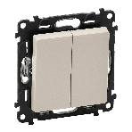 Механизм выключателя 2-кл. СП Valena Life 10А IP20 250В с лицевой панелью; безвинтовые зажимы сл. кость Leg 752505, фото2