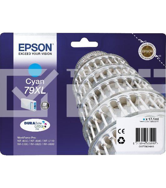 Картридж струйный EPSON T7902 голубой повышенной емкости для WF-5110DW/WF-5620DWF