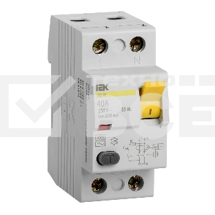 Выключатель дифференциальный УЗО Iek MDV10-2-040-300 ВД1-63 2Р 40А 300мА ИЭК