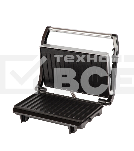Электрогриль Endever Grillmaster 115, 1500 Вт, авто терморегулятор, антипригарное покрытие, индикатор нагрева, серебристый/черный
