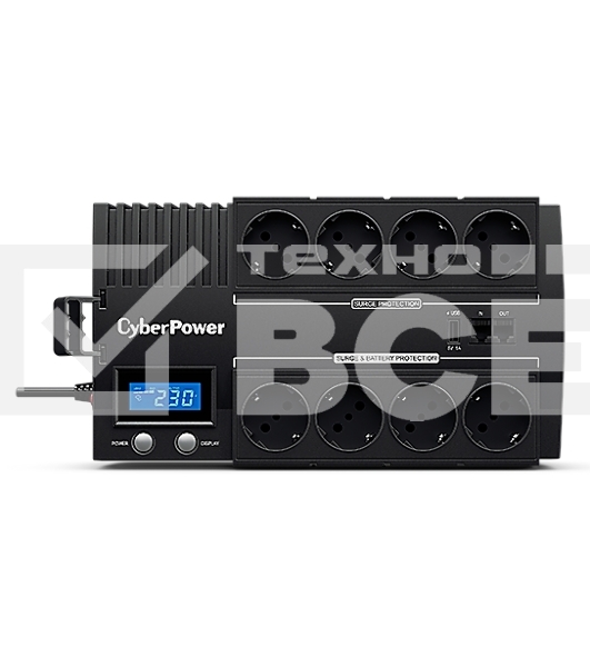 Источник бесперебойного питания CyberPower BR700ELCD 700VA/420W USB/RJ11/45 (4+4 EURO)