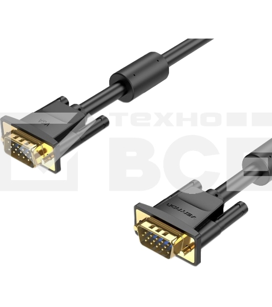 Кабель Vention VGA 15M/15M с 2 ферритовыми фильтрами - 3м