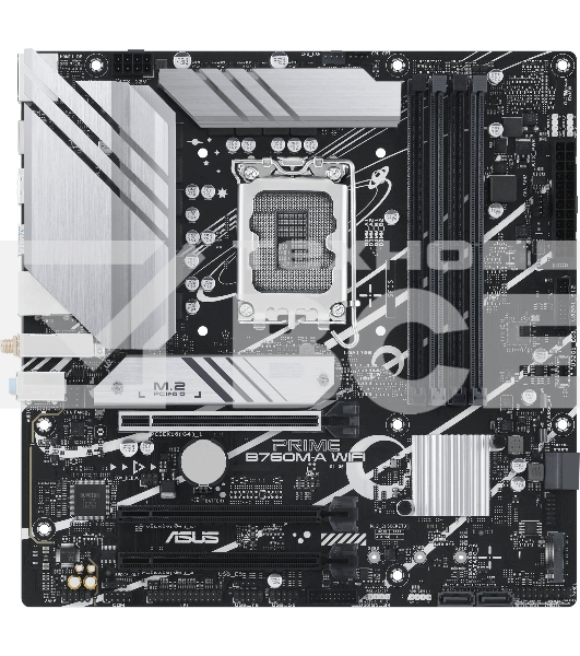 Материнская плата ASUS PRIME B760M-A WIFI, LGA 1700, Intel B760, 4xDDR5, 4xSATA, 2xM.2, 1xPCIe 4.0 x16, 1xPCIe 4.0 x4, 1xPCIe 4.0 x1, 2xHDMI, 1xDP, 1x 2.5Gb LAN, 2xUSB-A 3.2 Gen 2, 4xUSB-A 2.0, 3x3.5 мм, 7.1, mATX