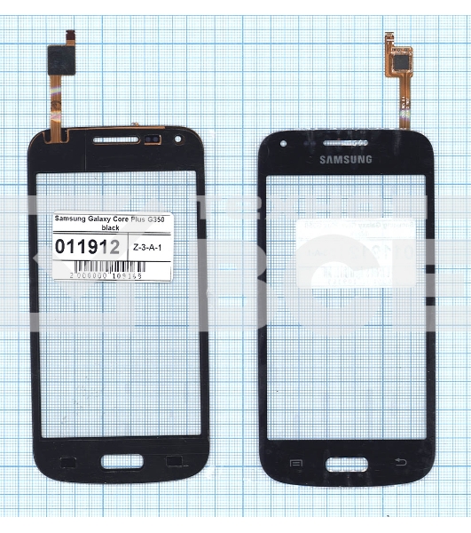 Сенсорное стекло (тачскрин) для Samsung Galaxy Core Plus SM-G350, черное